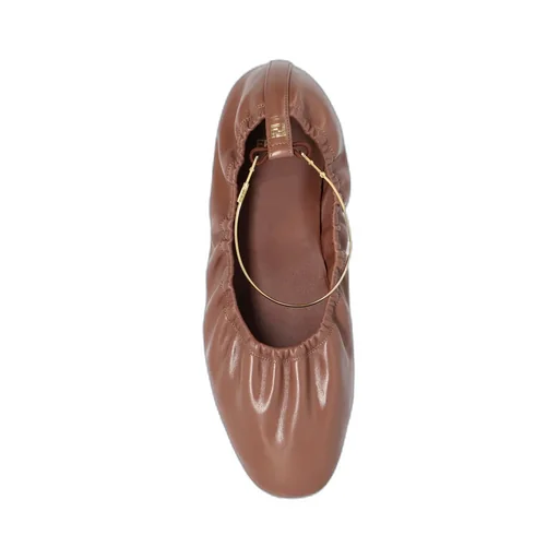 Ruched-Detail Ballerina Flats