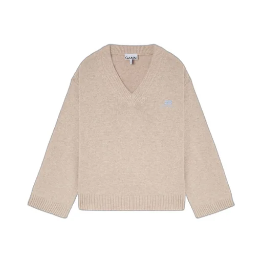 Logo-Embroidered V-Neck Jumper