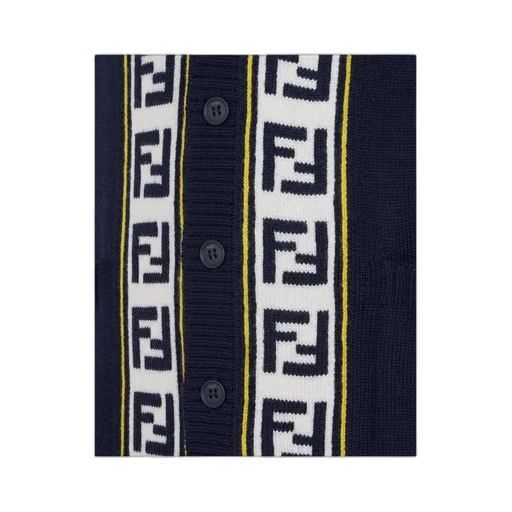 Logo Intarsia Button-Up Vest