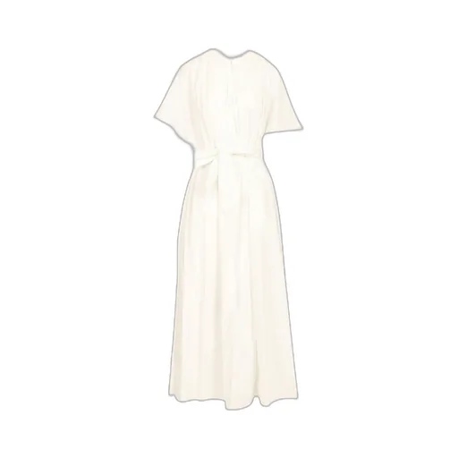 Popline Half Sleeve Belted Dress