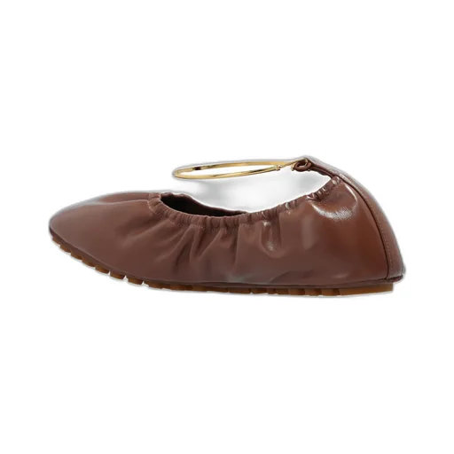 Ruched-Detail Ballerina Flats