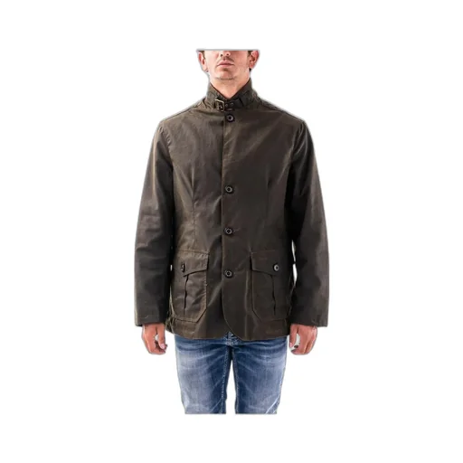 Wax Coated High-Neck Jacket