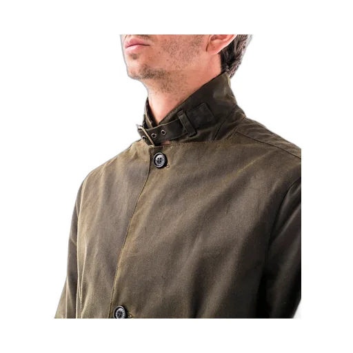 Wax Coated High-Neck Jacket