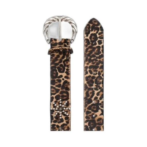 Leopard Print Logo Belt