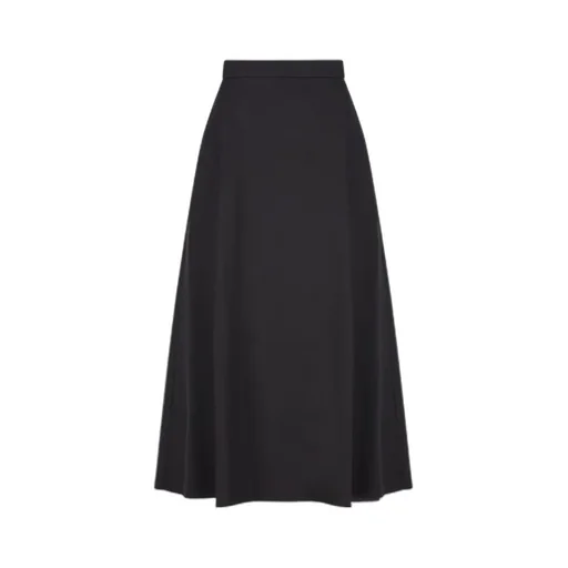 Button-Detail Pleated Skirt