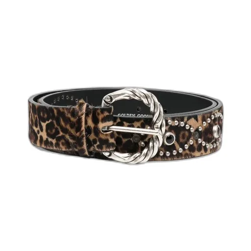 Leopard Print Logo Belt