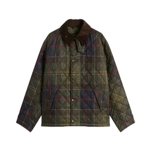 Tartan-Print Quilted Jacket