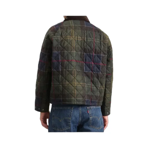 Tartan-Print Quilted Jacket