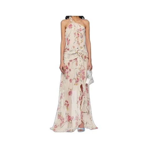One-Shoulder Creponne Maxi Dress