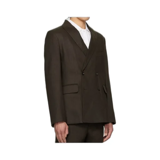 Linen Double-Breasted Suit Jacket