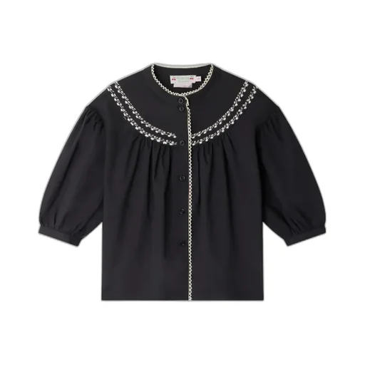 Elham Embroidered Puff Sleeved Blouse