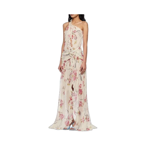 One-Shoulder Creponne Maxi Dress