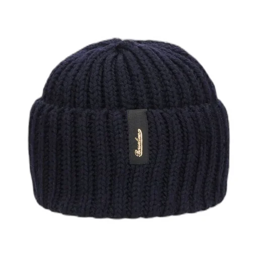 Logo Patch Ribbed Knitted Beanie
