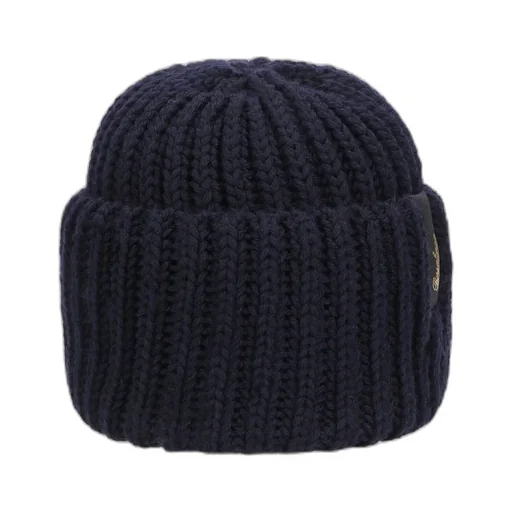 Logo Patch Ribbed Knitted Beanie