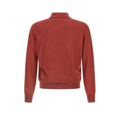 Long Sleeved Knitted Polo Shirt