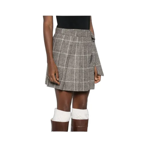 Checked Pleated Mini Skirt