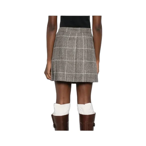 Checked Pleated Mini Skirt