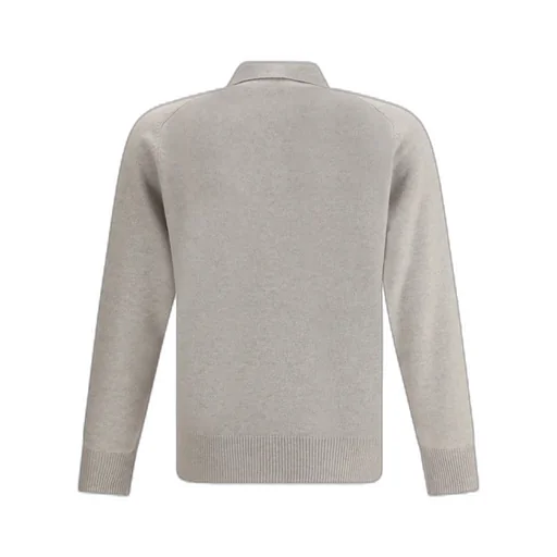Long-Sleeved Knitted Polo Shirt