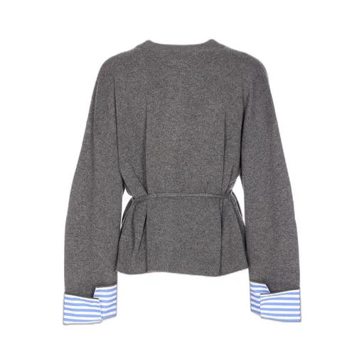 Striped Cuff Knitted Cardigan