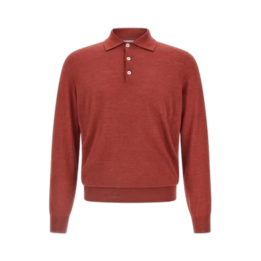 Long Sleeved Knitted Polo Shirt