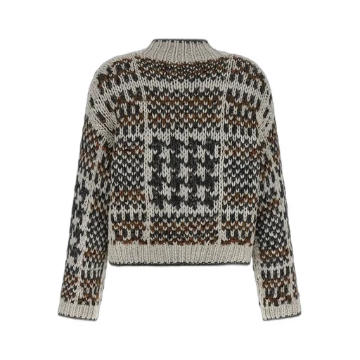 Sequin-Embellished Patterned Sweater