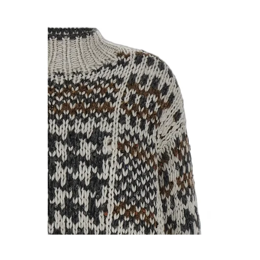 Sequin-Embellished Patterned Sweater