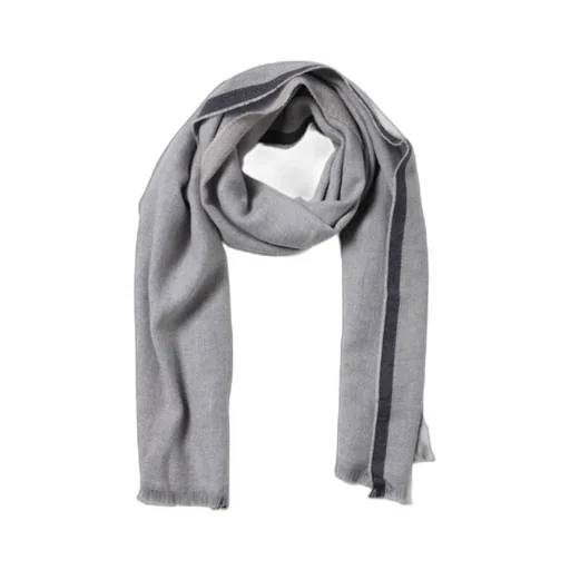 Contrast-Trim Frayed Edge Scarf