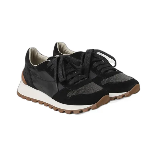 Panelled Lace-Up Sneakers