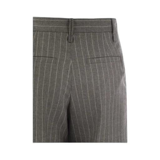 Pinstriped Wide-Leg Trousers
