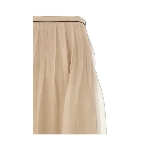 High-Waisted Pleated Midi Skirt