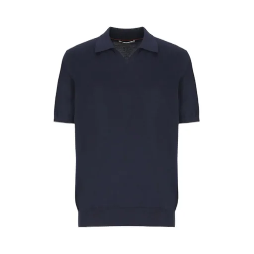 Short-Sleeved Fine-Knitted Polo Shirt