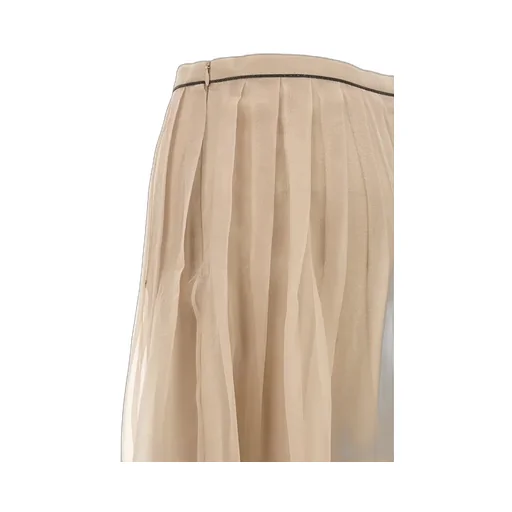 High-Waisted Pleated Midi Skirt