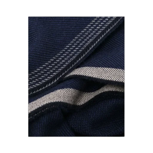 Contrast-Trim Frayed Edge Scarf