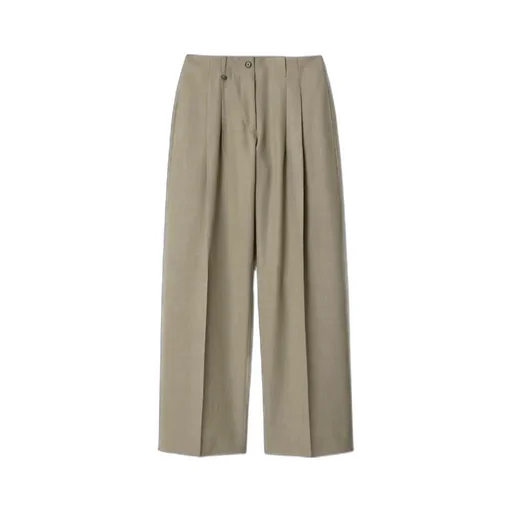 Double-Pleated Wool Pants