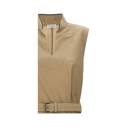 Beaded-Trim V-Neck Tunic Dress