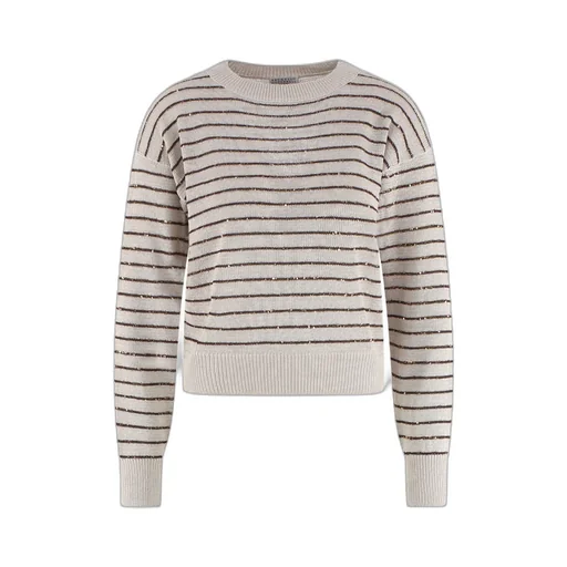 Stripe Detailed Crewneck Jumper