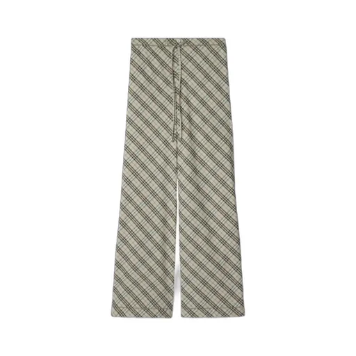Check-Pattern Cotton Trousers