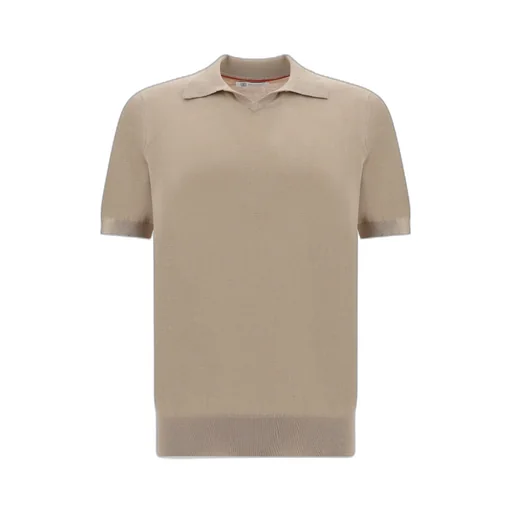 Short-Sleeved Fine-Knitted Polo Shirt