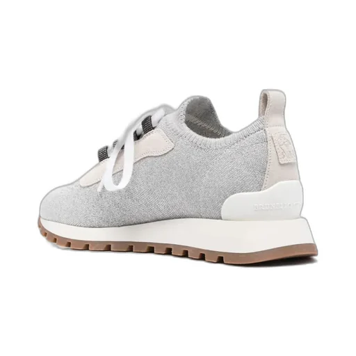 Knitted Lace-Up Sneakers