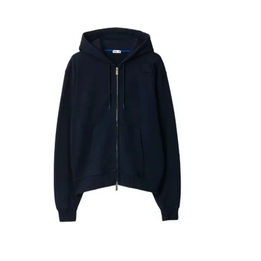 Ekd Motif Zip-Up Drawstring Hoodie