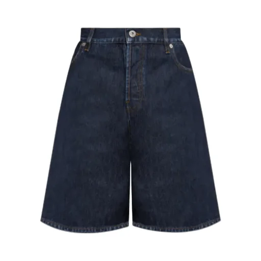 Logo Patch Denim Bermuda Shorts