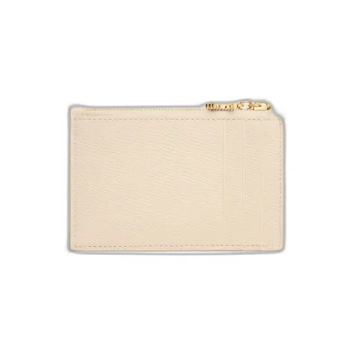 Zipped Card Holder Triomphe Charms In Grained Calfskin