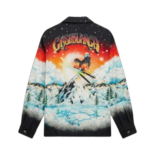 Ski Lake Long Sleeve Silk Twill Shirt