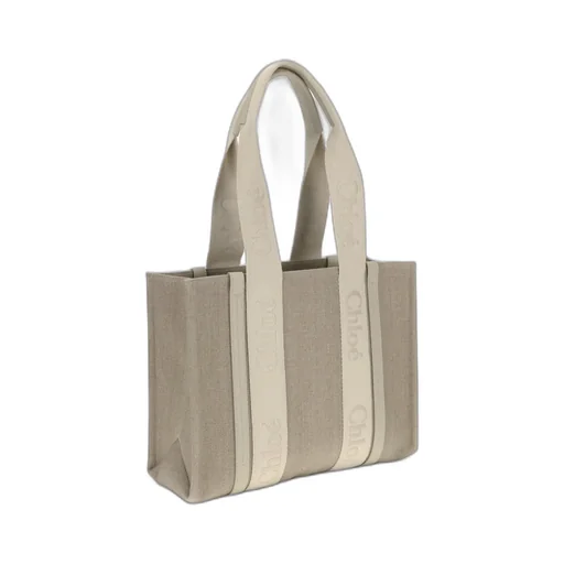 Woody Logo Detailed Medium Tote Bag