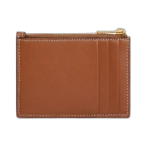 Zipped Card Holder Cuir Triomphe In Smooth Lambskin