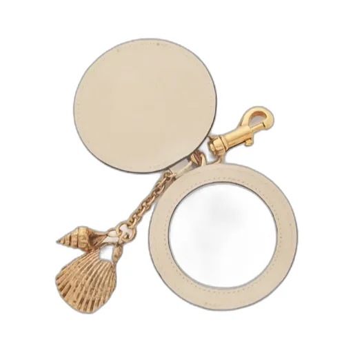 Mirror-Detail Leather Keyring