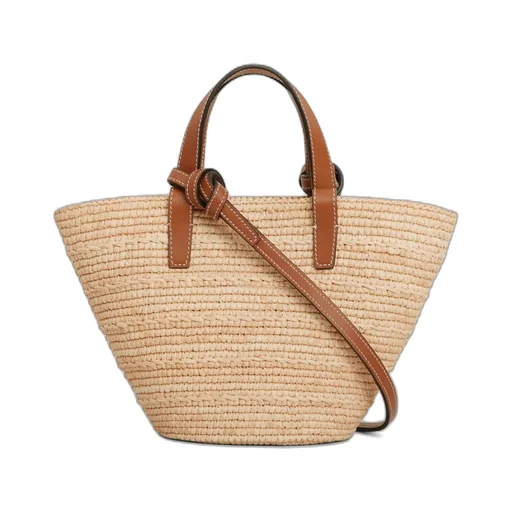Nano Supple In Raffia And Calfskin