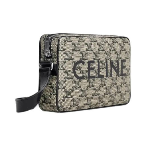 Medium Messenger Bag In Triomphe Canvas With Celine Print