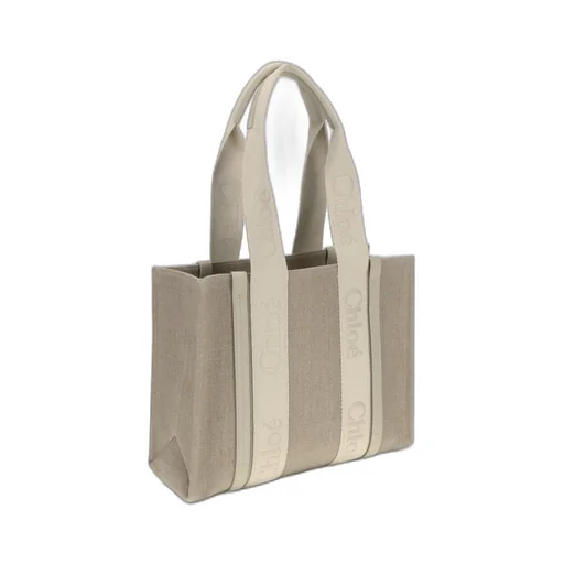 Woody Logo Detailed Medium Tote Bag