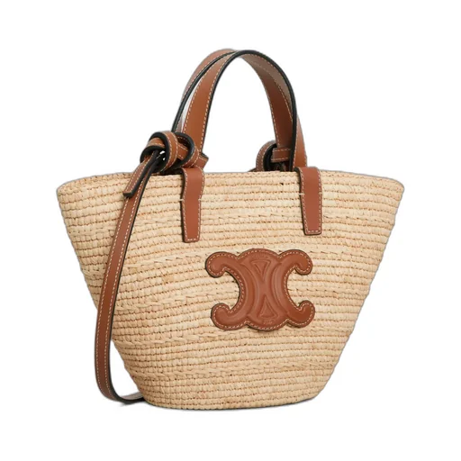 Nano Supple In Raffia And Calfskin